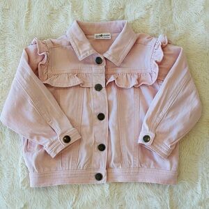 Zara Light Pink Kids Ruffle Jacket